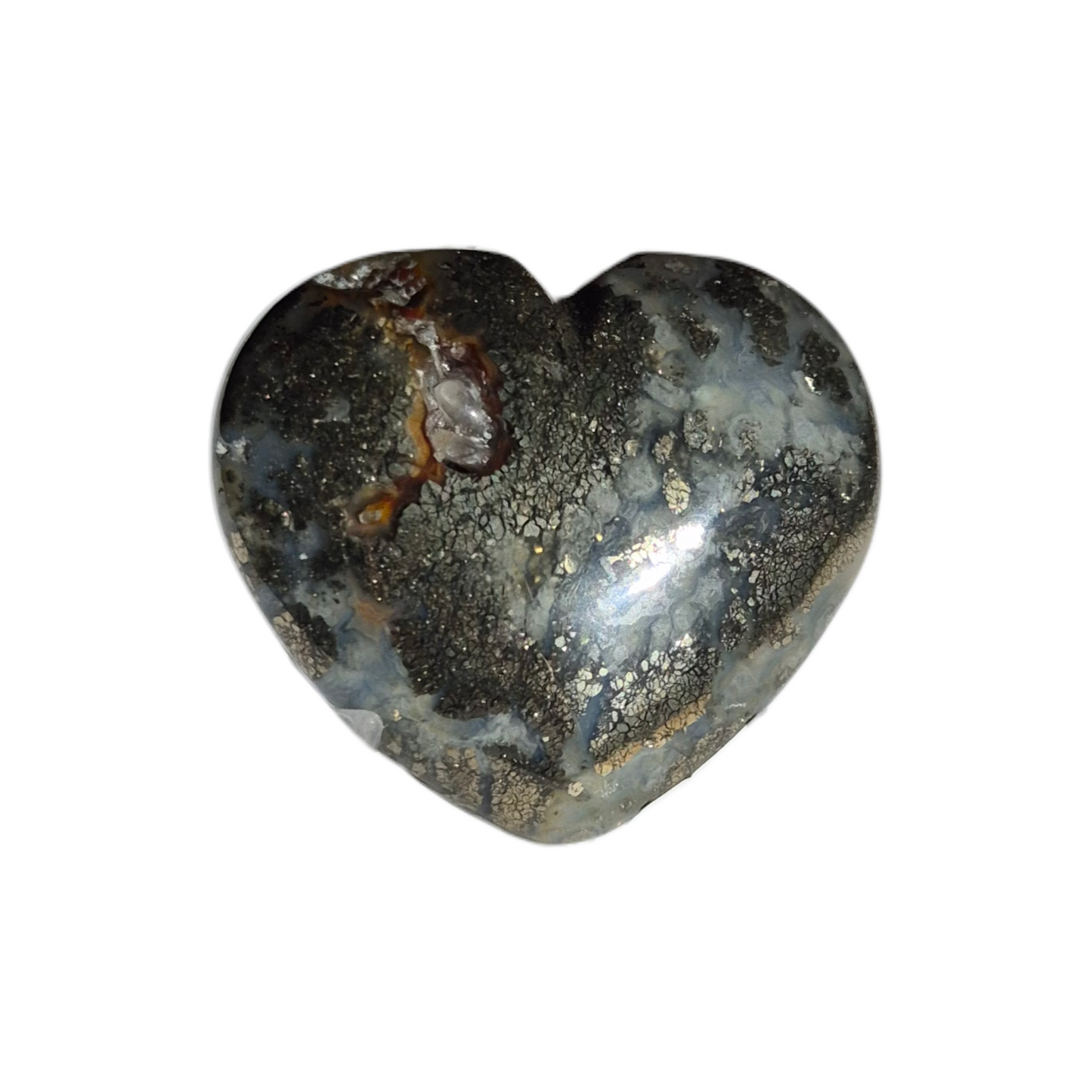 Crystals - Pyrite (in Chalcedony) Polished Heart