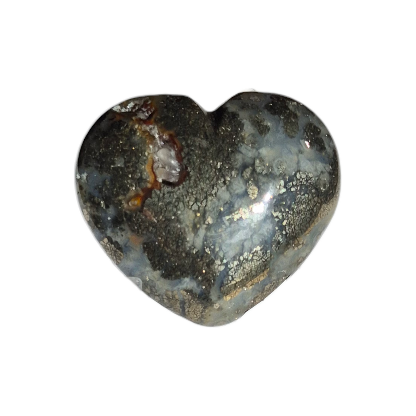 Crystals - Pyrite (in Chalcedony) Polished Heart