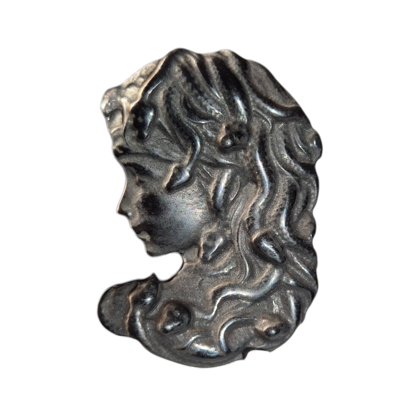 Crystals - Silver Sheen Obsidian Medusa Carving