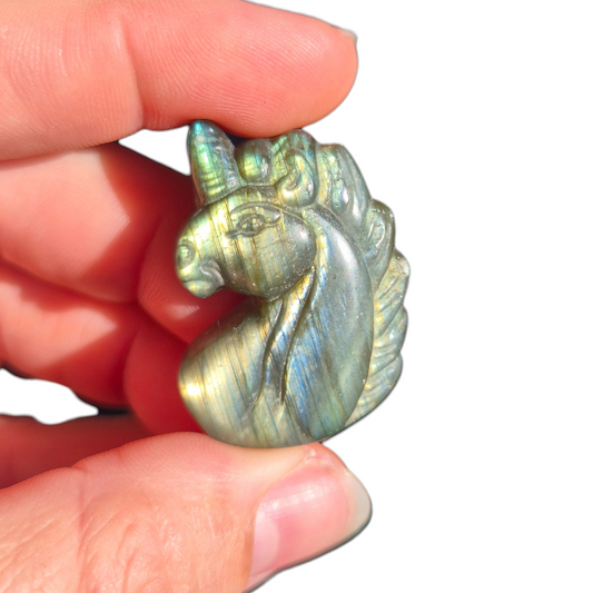 Crystals - Labradorite Unicorn Carving