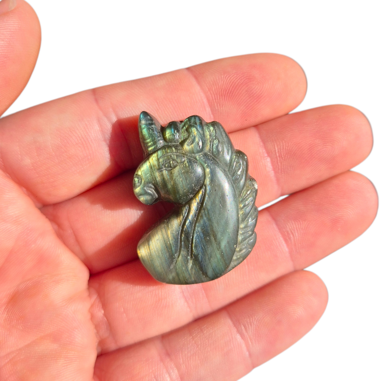 Crystals - Labradorite Unicorn Carving