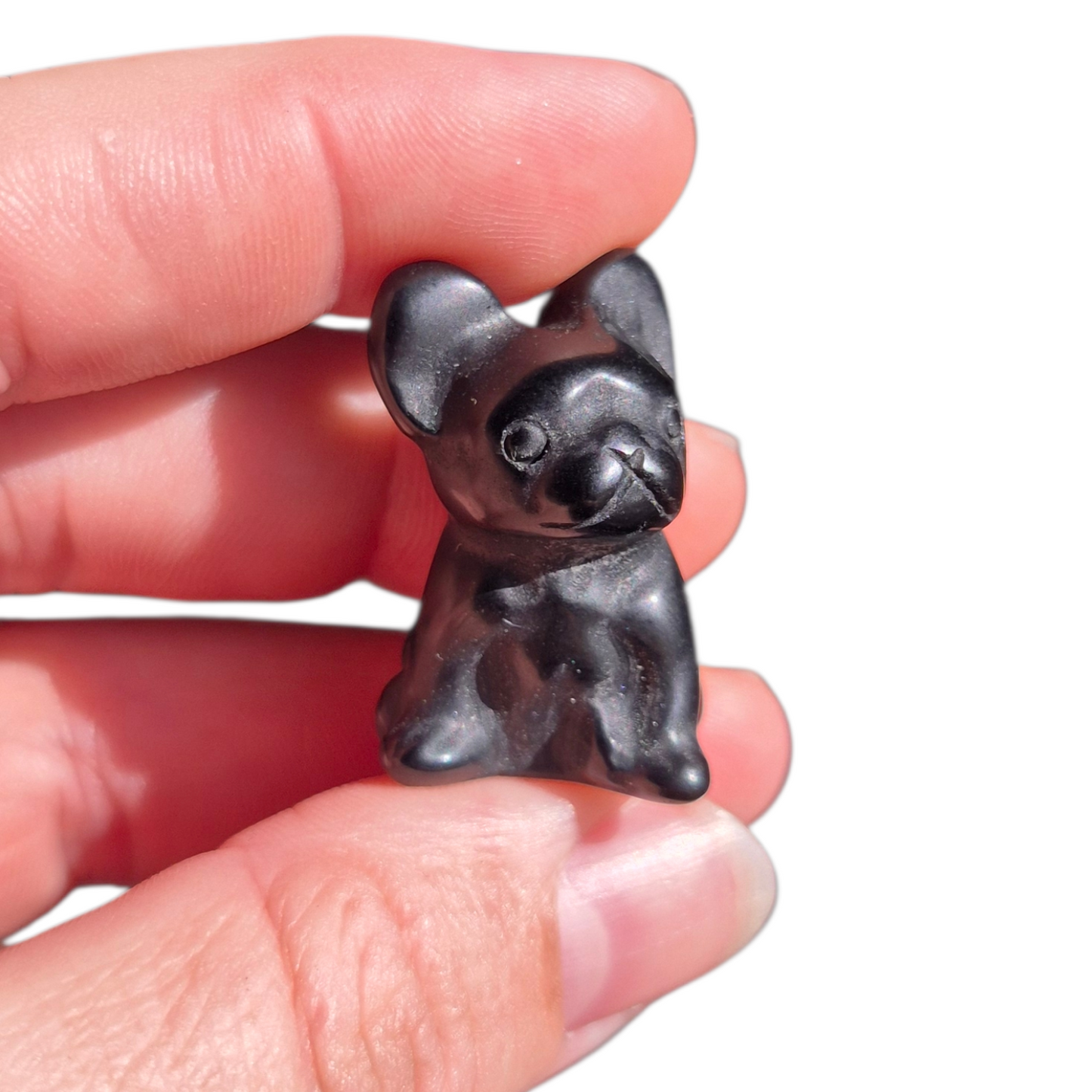 Crystals - Black Obsidian French Bulldog Carving