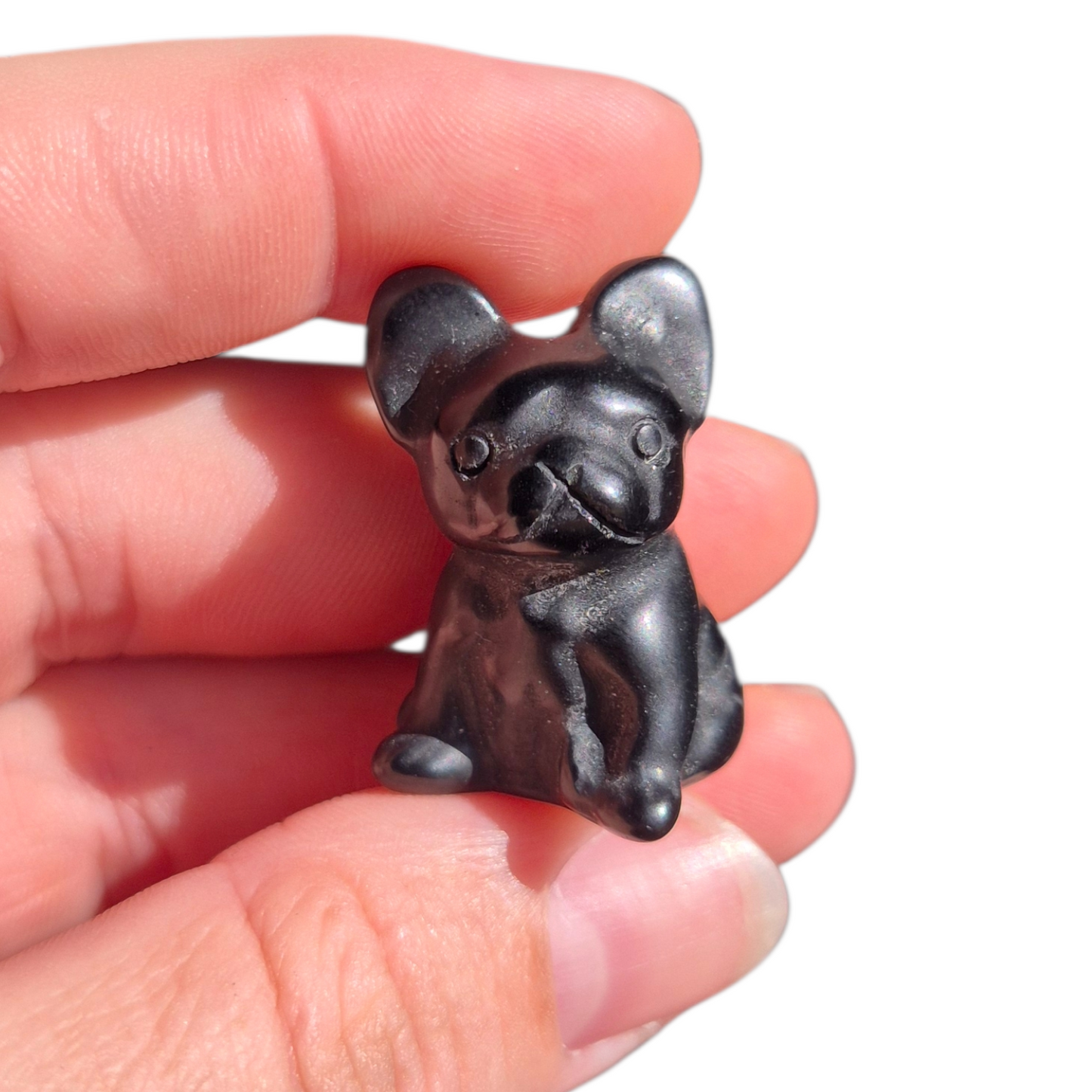 Crystals - Black Obsidian French Bulldog Carving