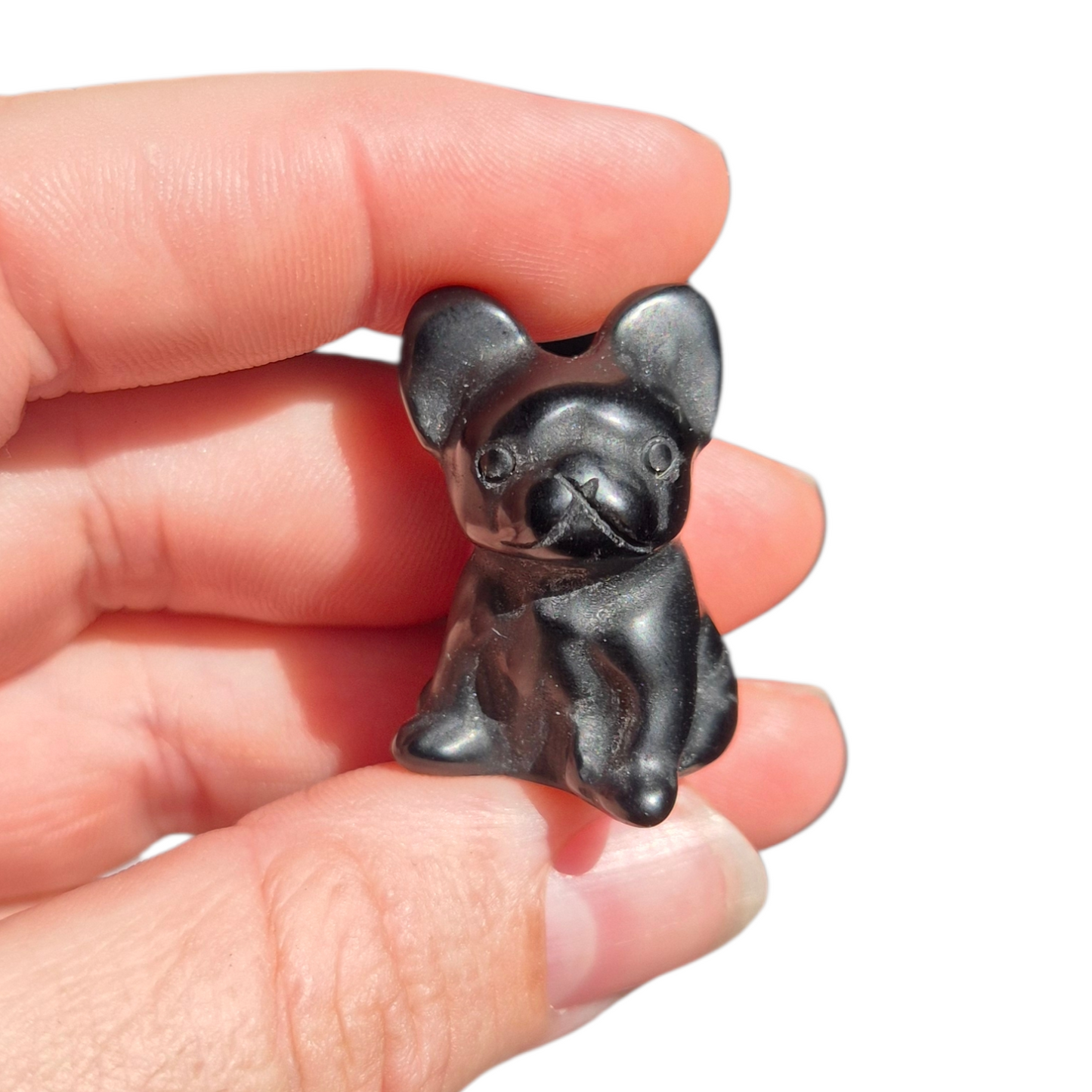 Crystals - Black Obsidian French Bulldog Carving
