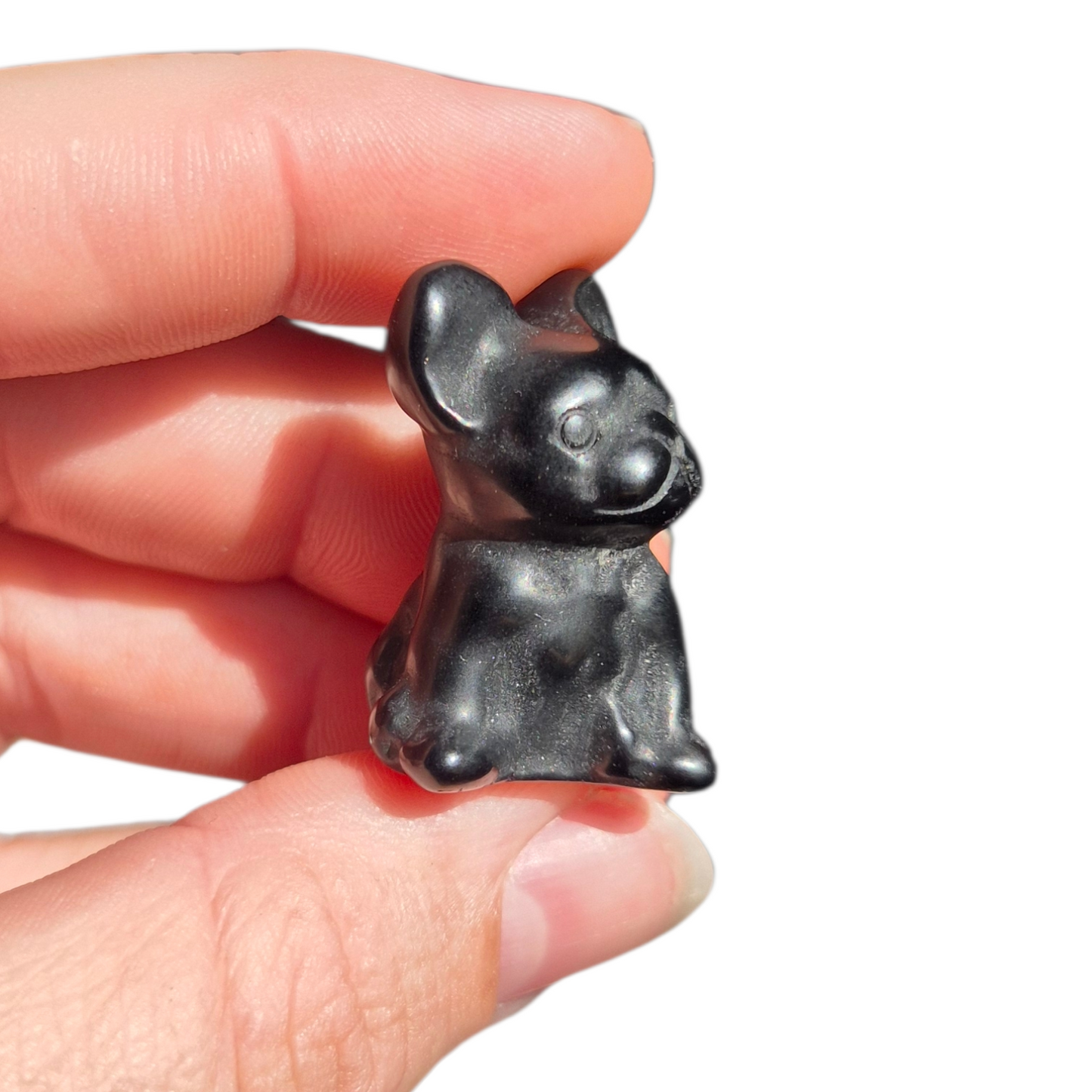 Crystals - Black Obsidian French Bulldog Carving