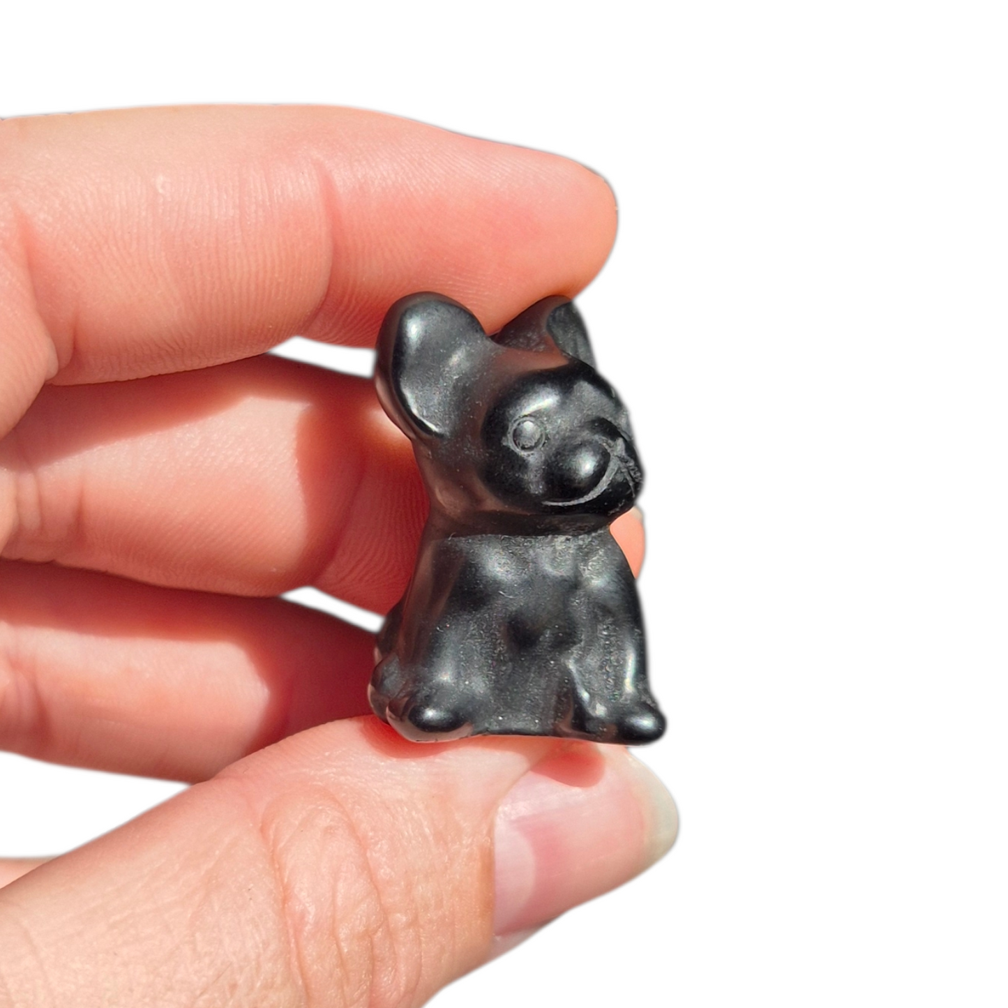 Crystals - Black Obsidian French Bulldog Carving