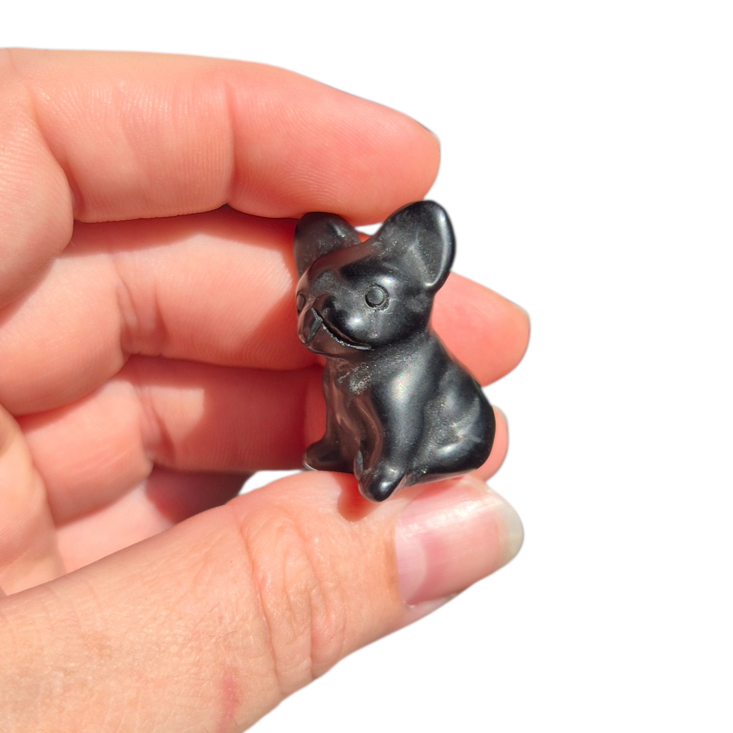 Crystals - Black Obsidian French Bulldog Carving