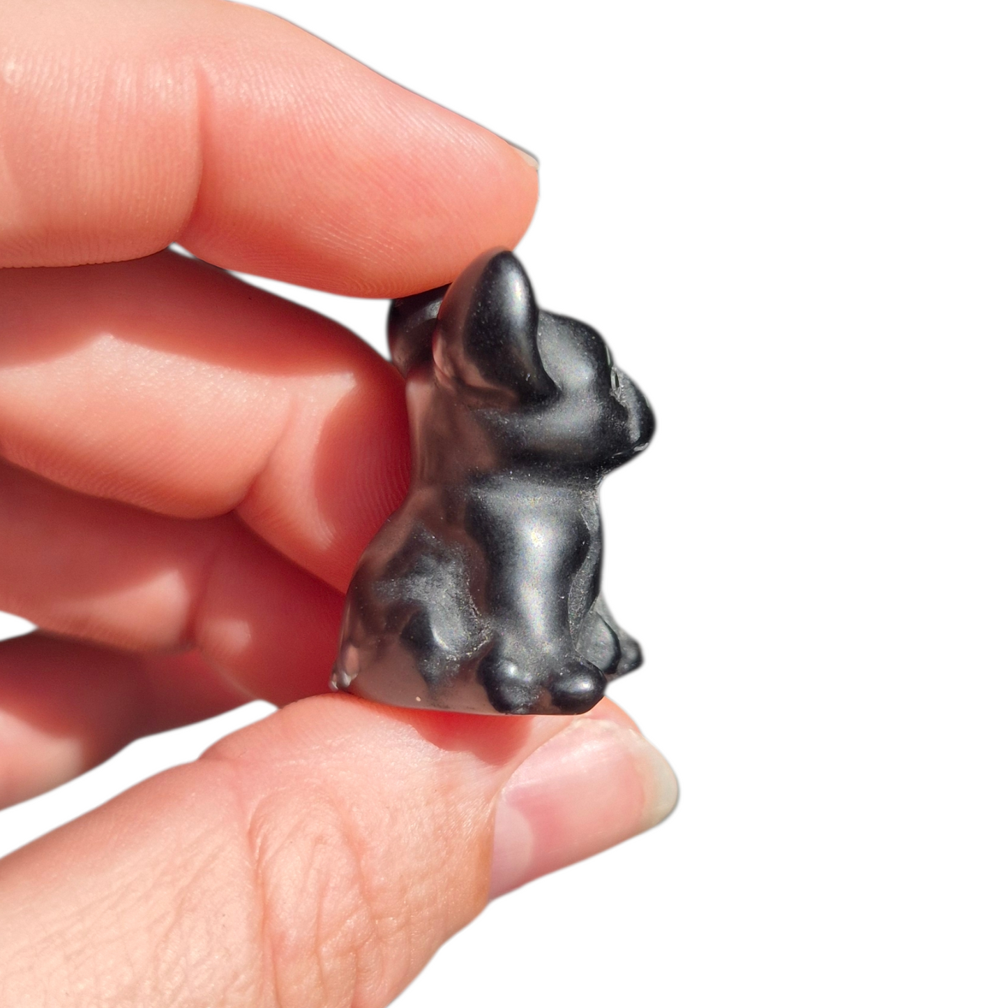 Crystals - Black Obsidian French Bulldog Carving