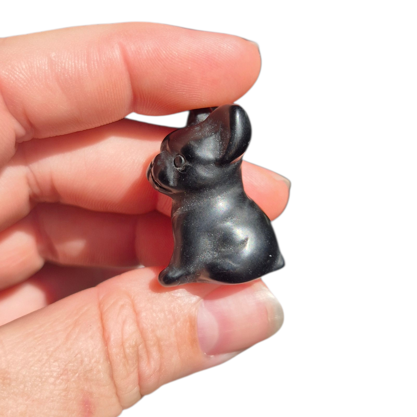 Crystals - Black Obsidian French Bulldog Carving