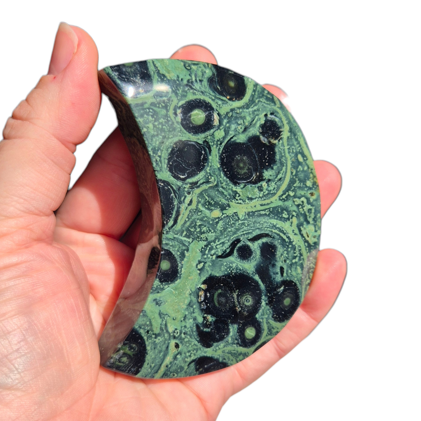 Crystals - Kambaba Jasper Moon Carving