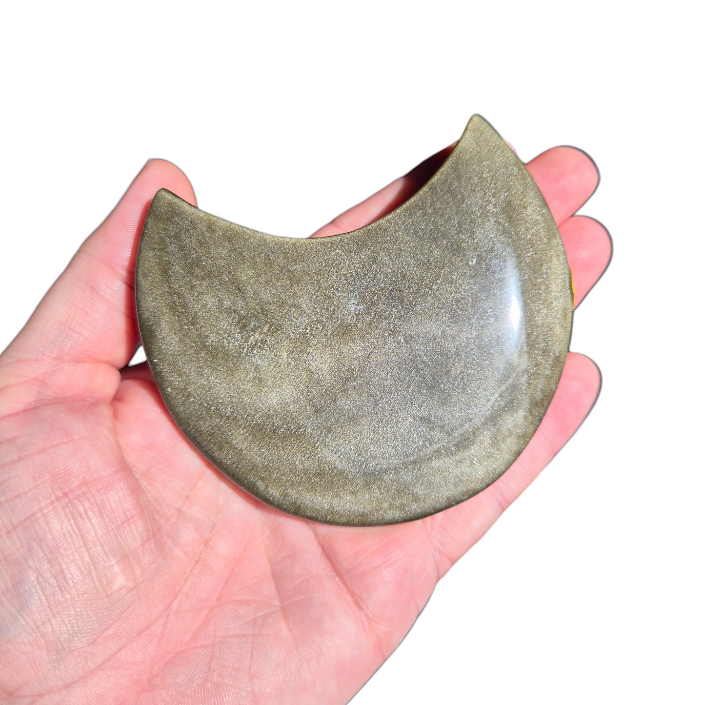 Crystals - Gold Sheen Obsidian Moon Carving