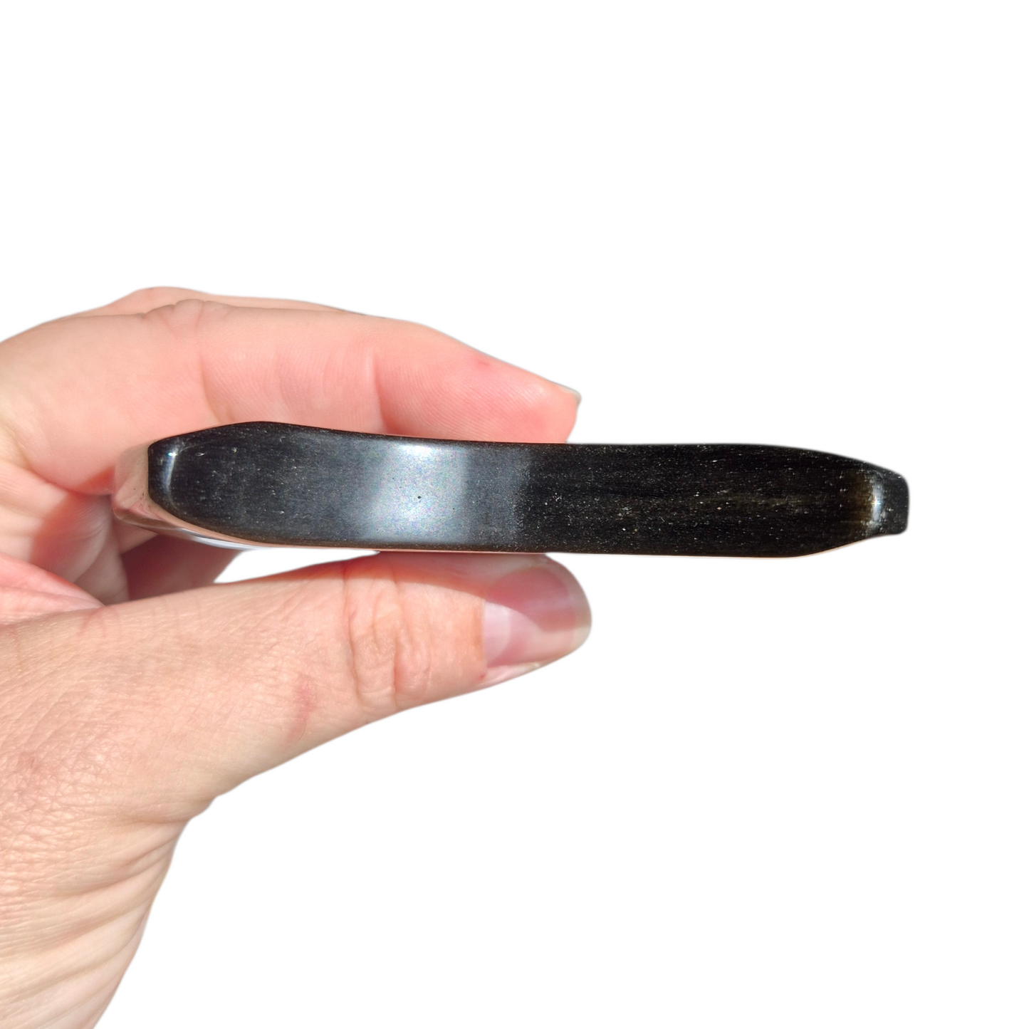 Crystals - Gold Sheen Obsidian Moon Carving