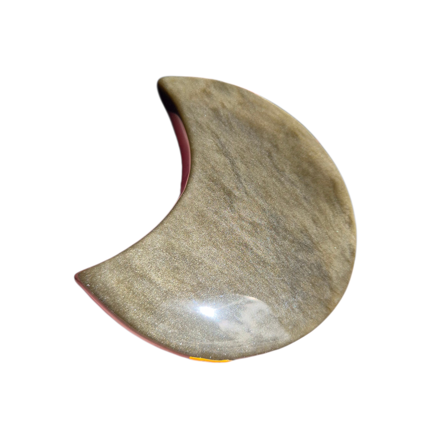 Crystals - Gold Sheen Obsidian Moon Carving