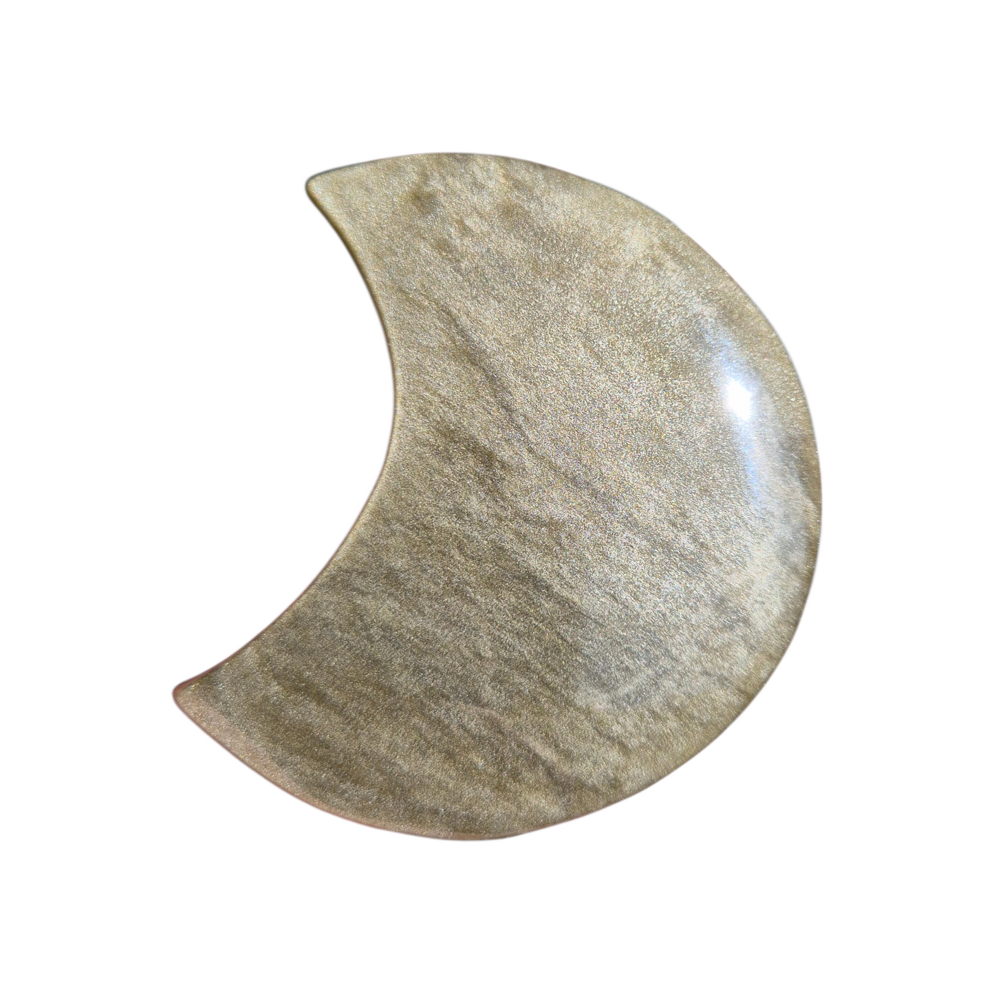 Crystals - Gold Sheen Obsidian Moon Carving
