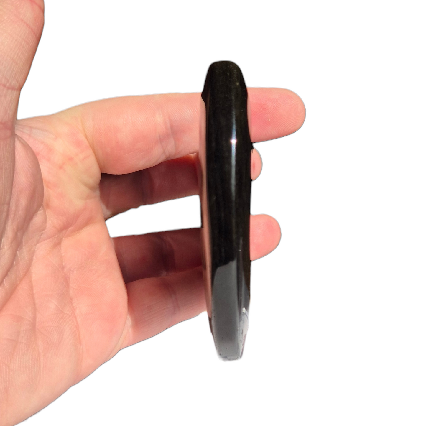 Crystals - Gold Sheen Obsidian Moon Carving