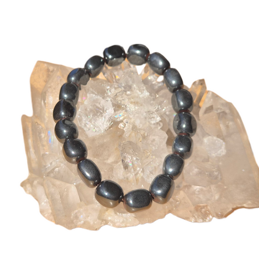 Crystals - Hematite Bracelet (Medium Tumbled Bead)