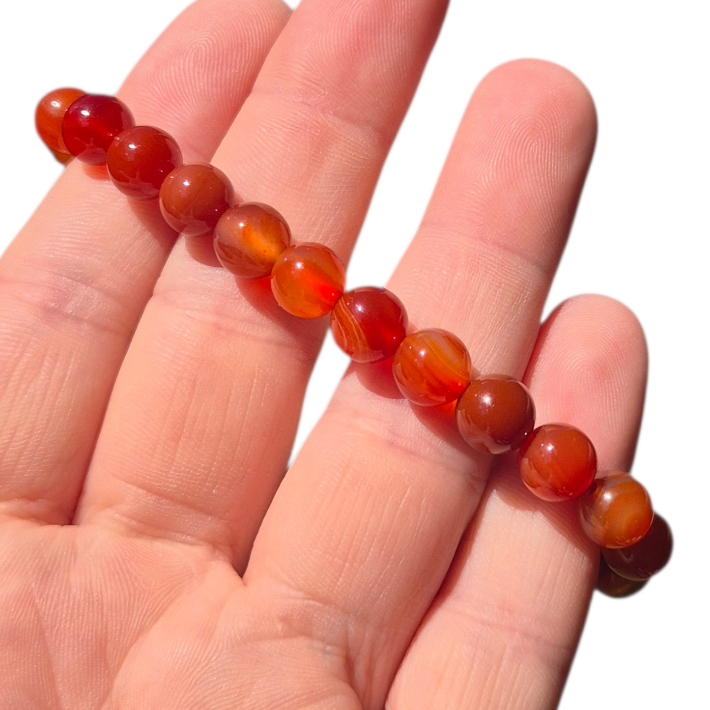 Crystals - Carnelian Bracelet (Round Bead)