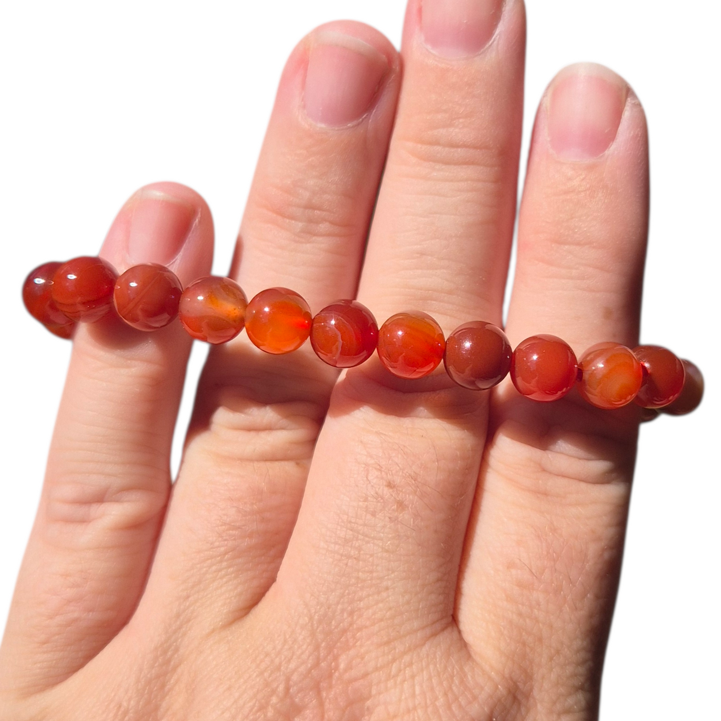 Crystals - Carnelian Bracelet (Round Bead)
