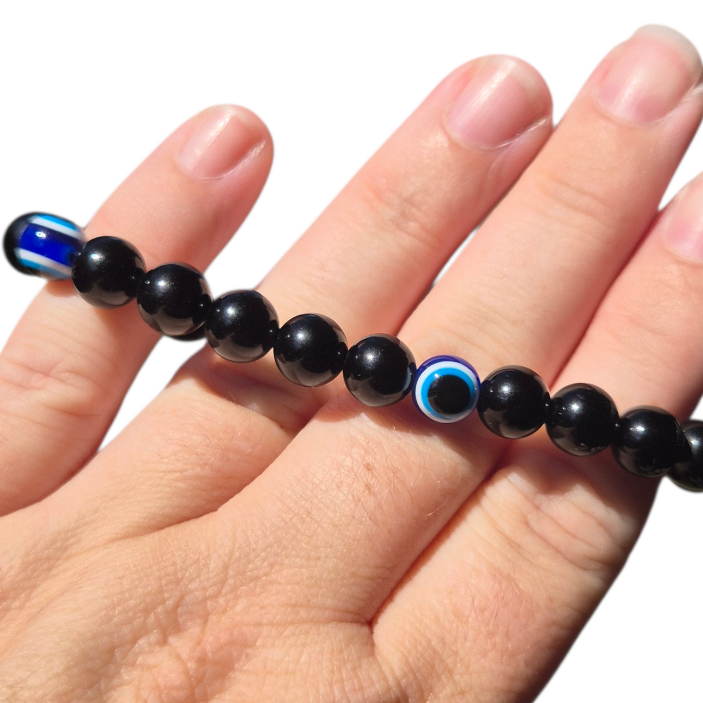 Crystals - Black Obsidian with Evil Eye Bracelet