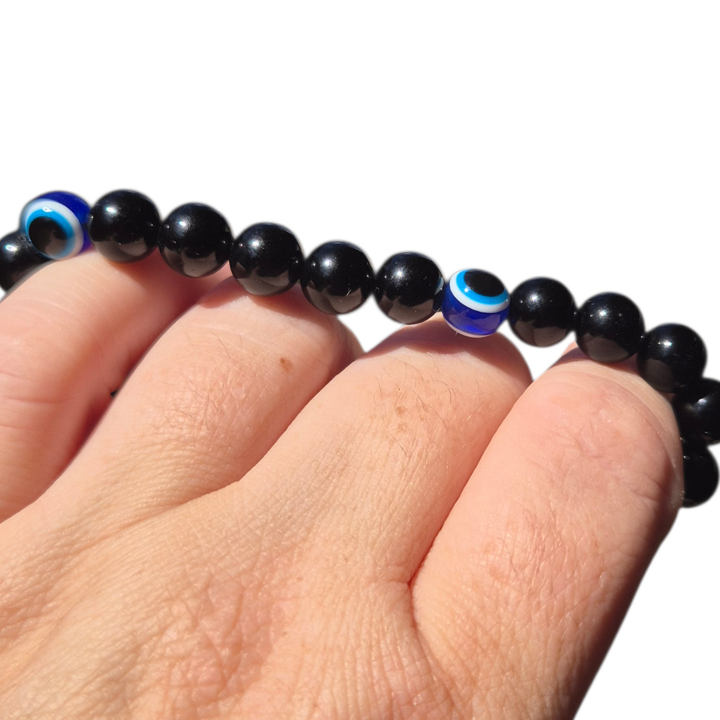 Crystals - Black Obsidian with Evil Eye Bracelet