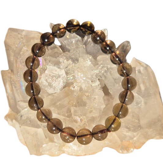 Crystals - Smoky Quartz Bracelet (Med Round Bead)