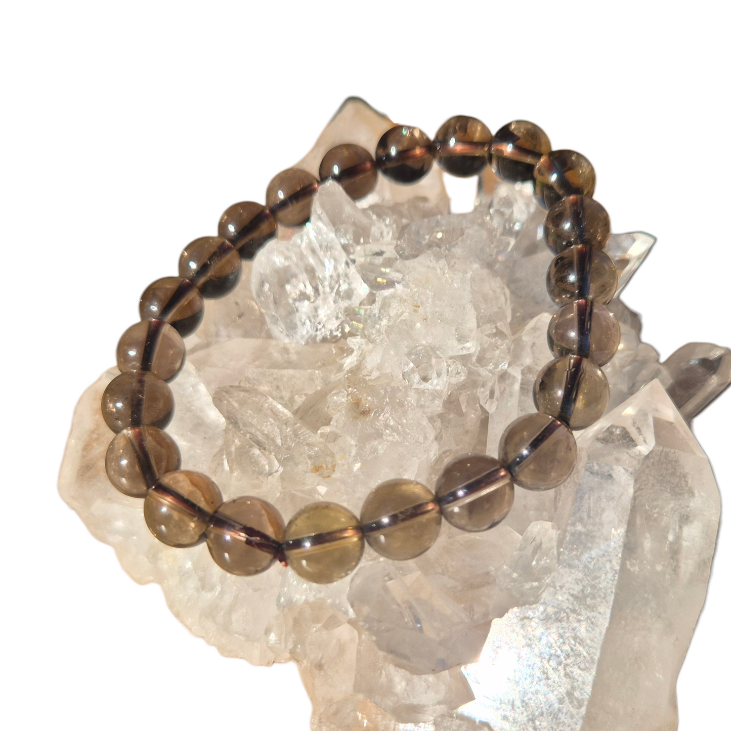 Crystals - Smoky Quartz Bracelet (Med Round Bead)