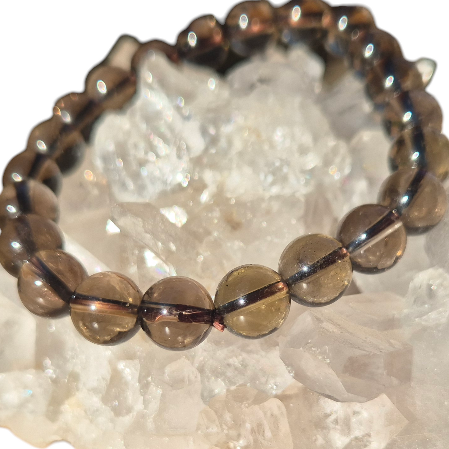 Crystals - Smoky Quartz Bracelet (Med Round Bead)