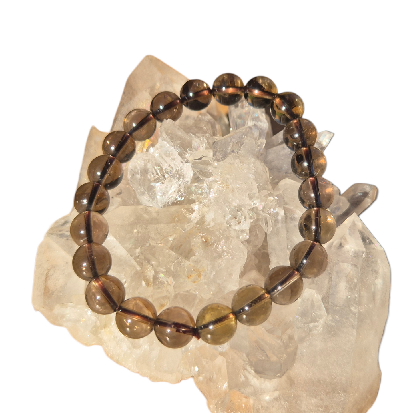 Crystals - Smoky Quartz Bracelet (Med Round Bead)