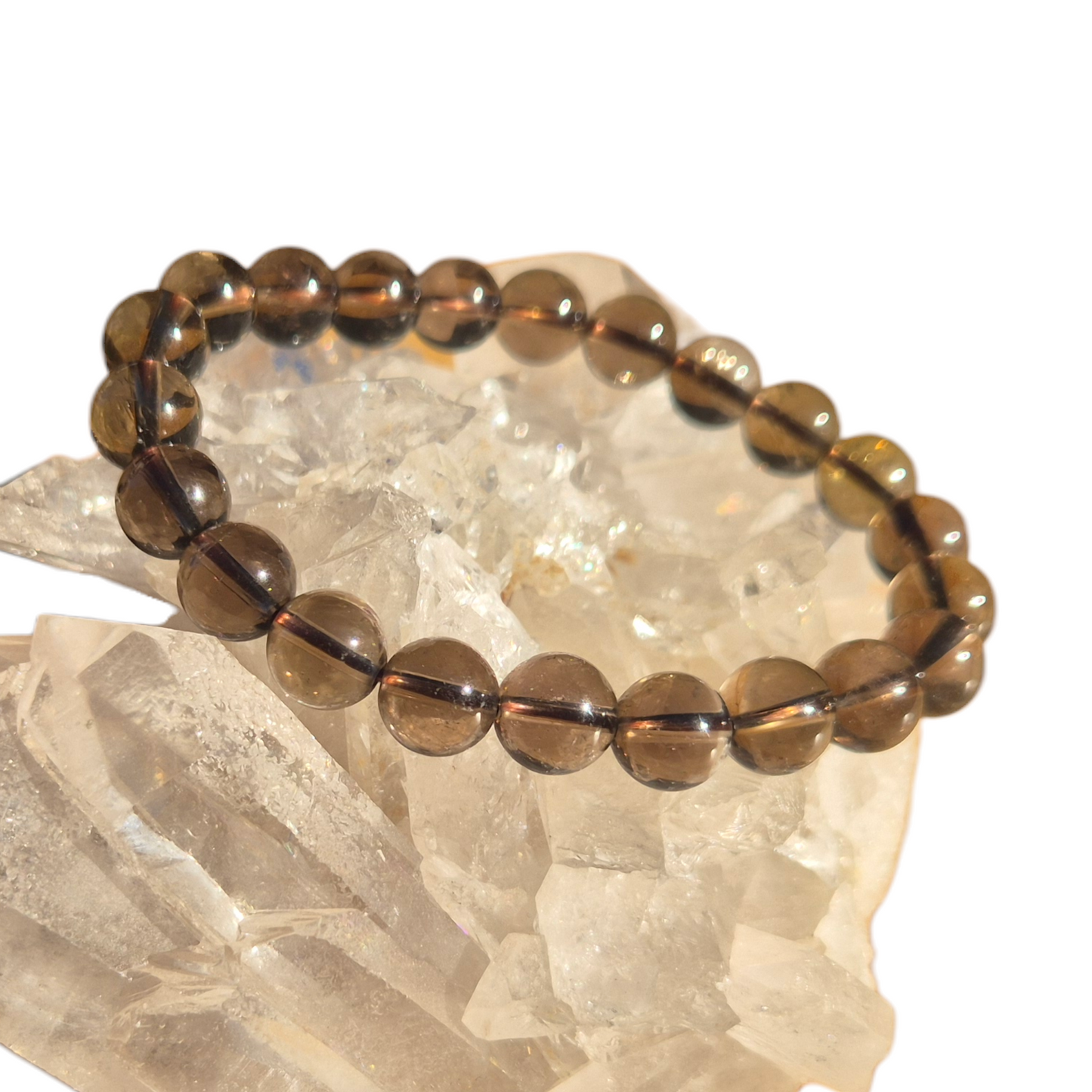 Crystals - Smoky Quartz Bracelet (Med Round Bead)