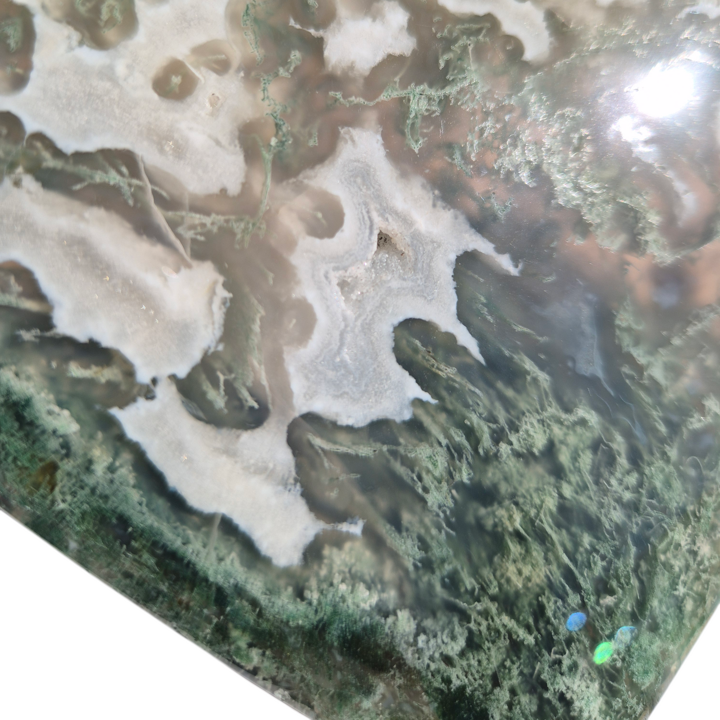 Crystals - Green Moss Agate Polished Heart