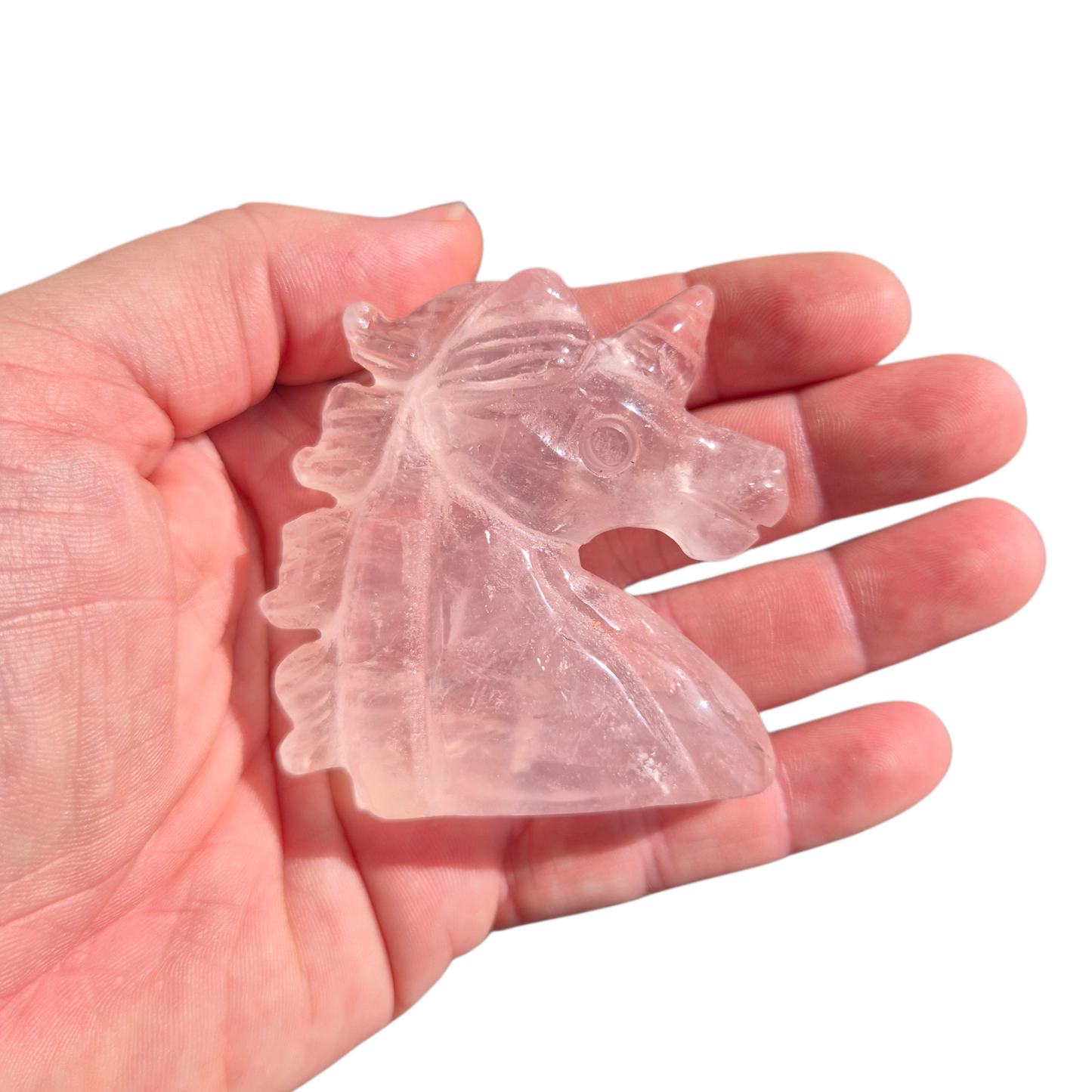 Crystals - Rose Quartz Unicorn Carving