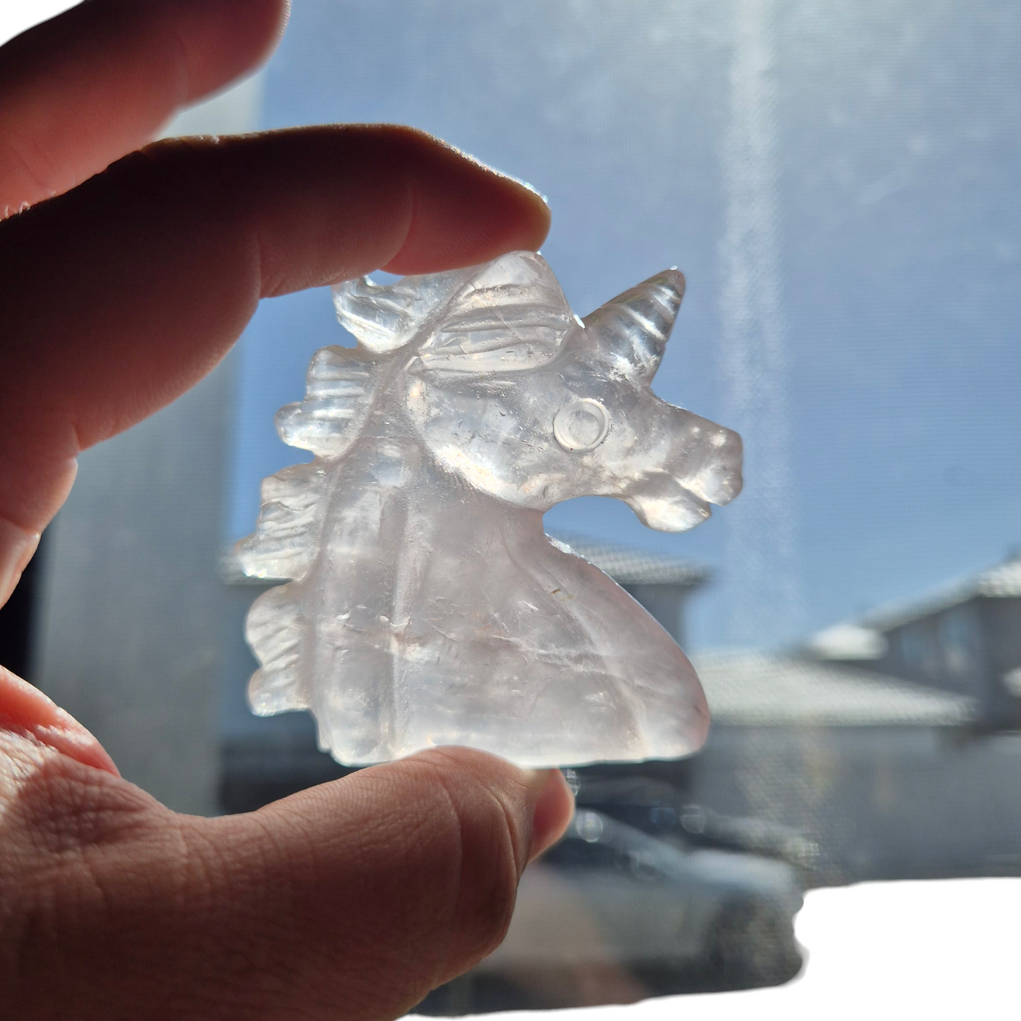 Crystals - Rose Quartz Unicorn Carving