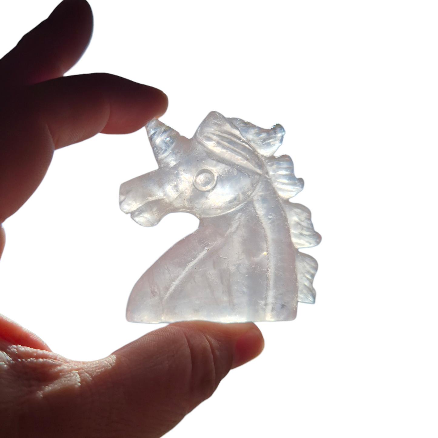 Crystals - Rose Quartz Unicorn Carving