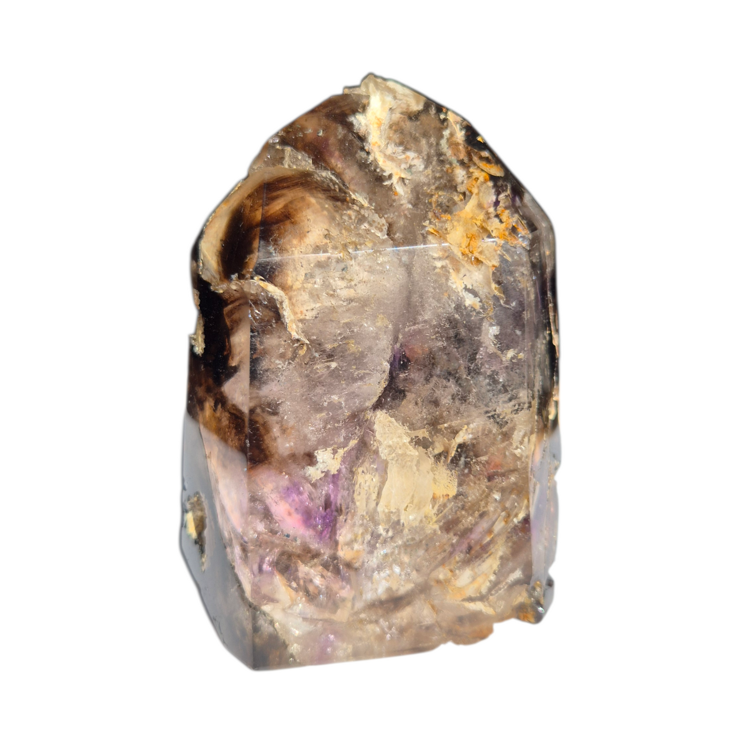 Crystals - Amethyst-Smoky Quartz Polished Generator/Tower