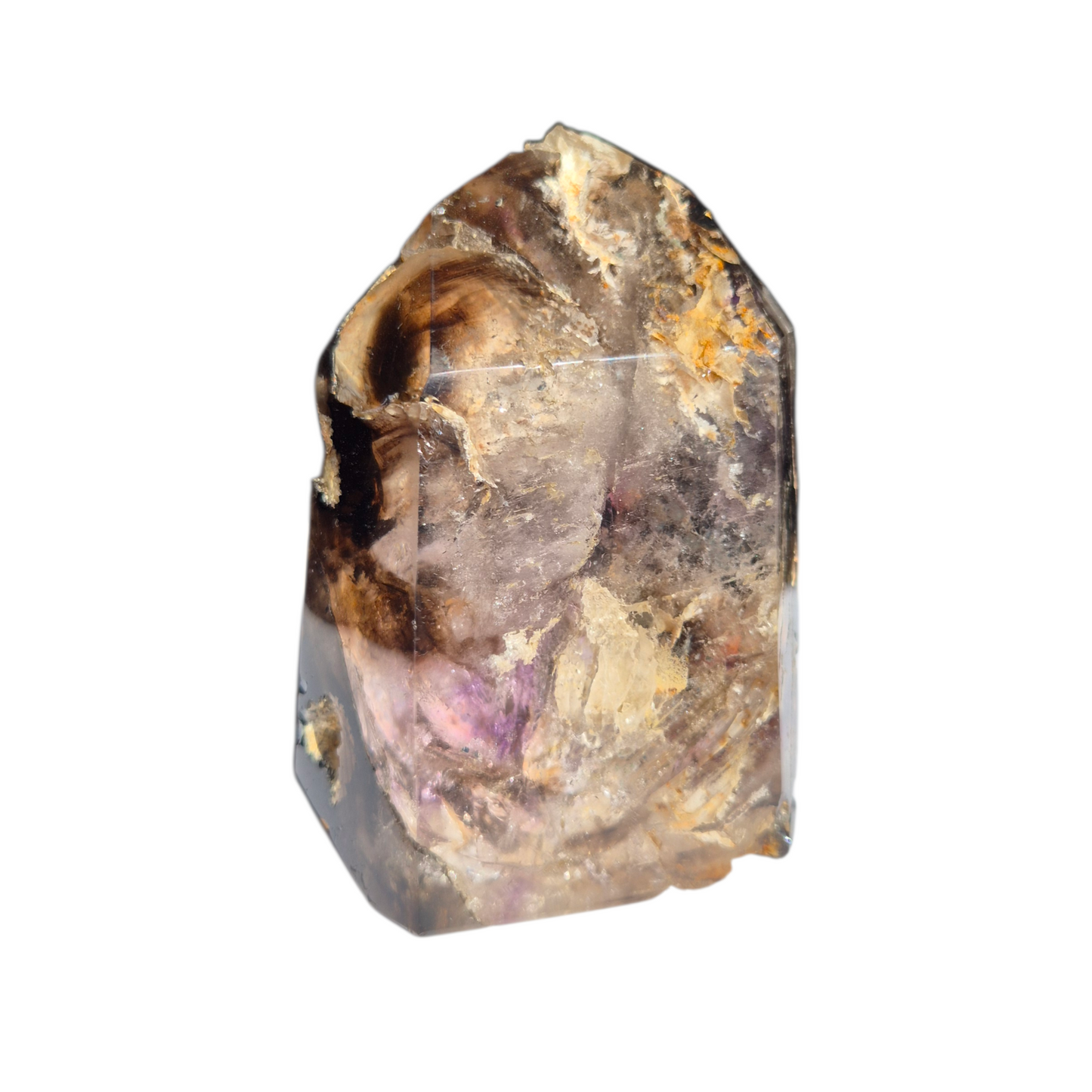 Crystals - Amethyst-Smoky Quartz Polished Generator/Tower