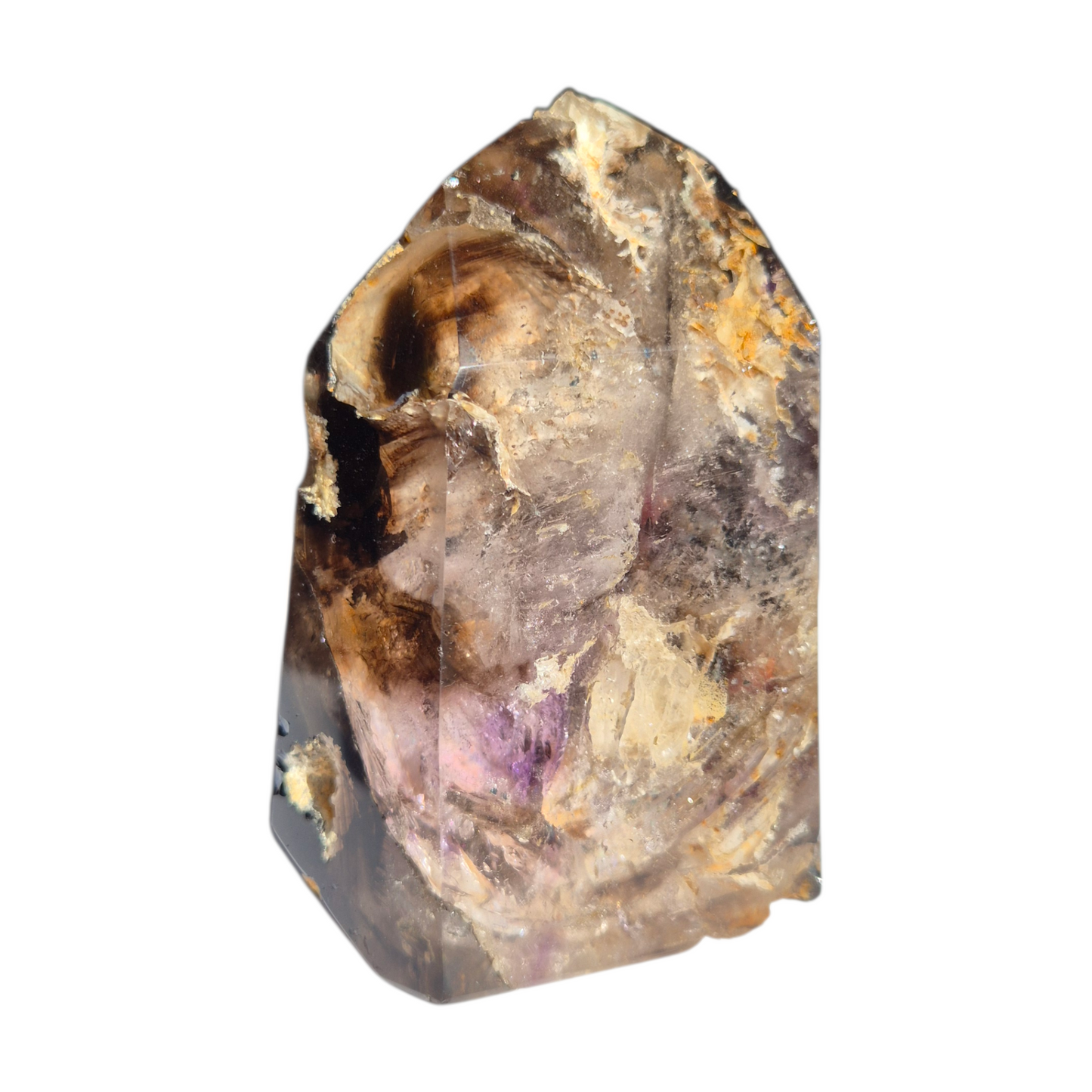 Crystals - Amethyst-Smoky Quartz Polished Generator/Tower