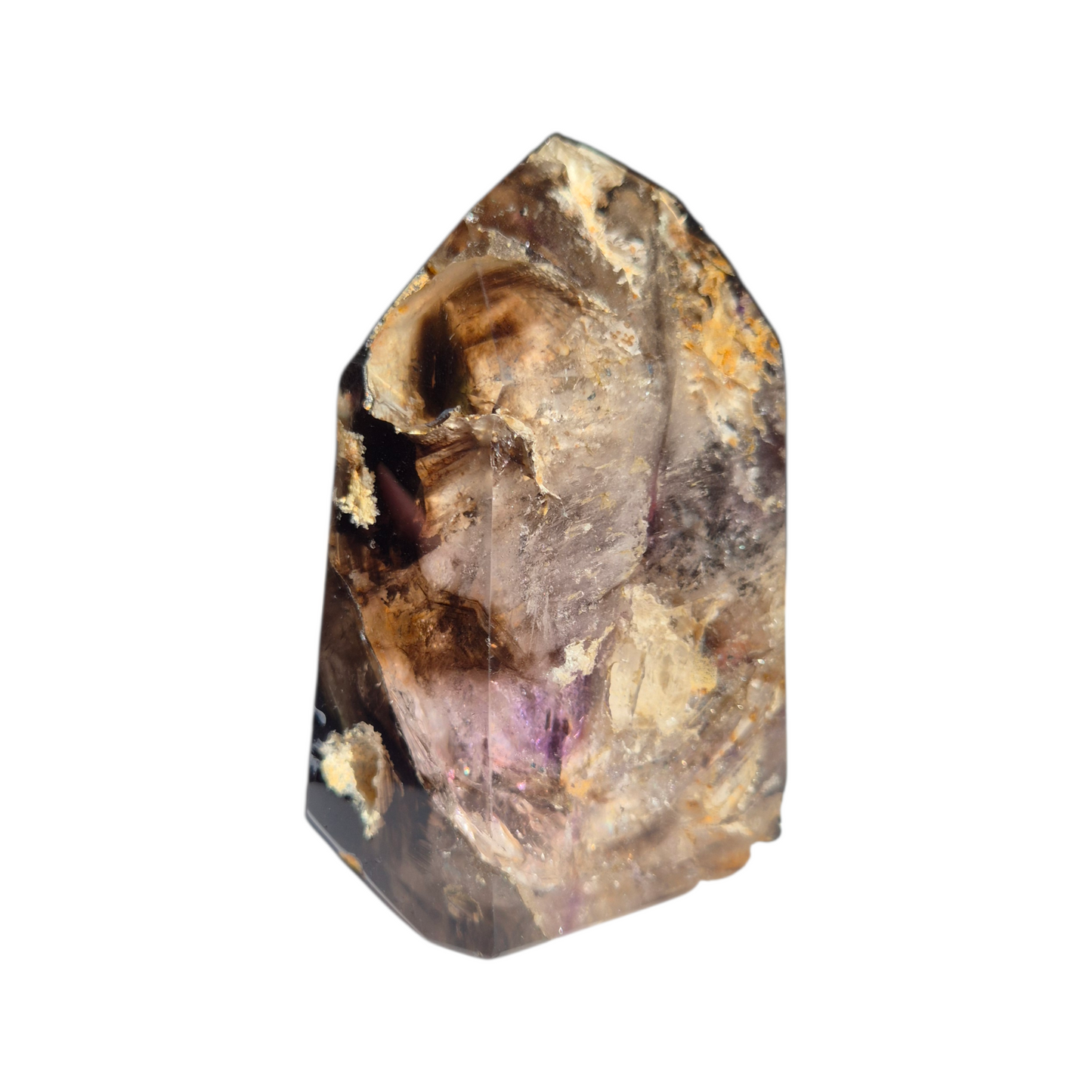 Crystals - Amethyst-Smoky Quartz Polished Generator/Tower