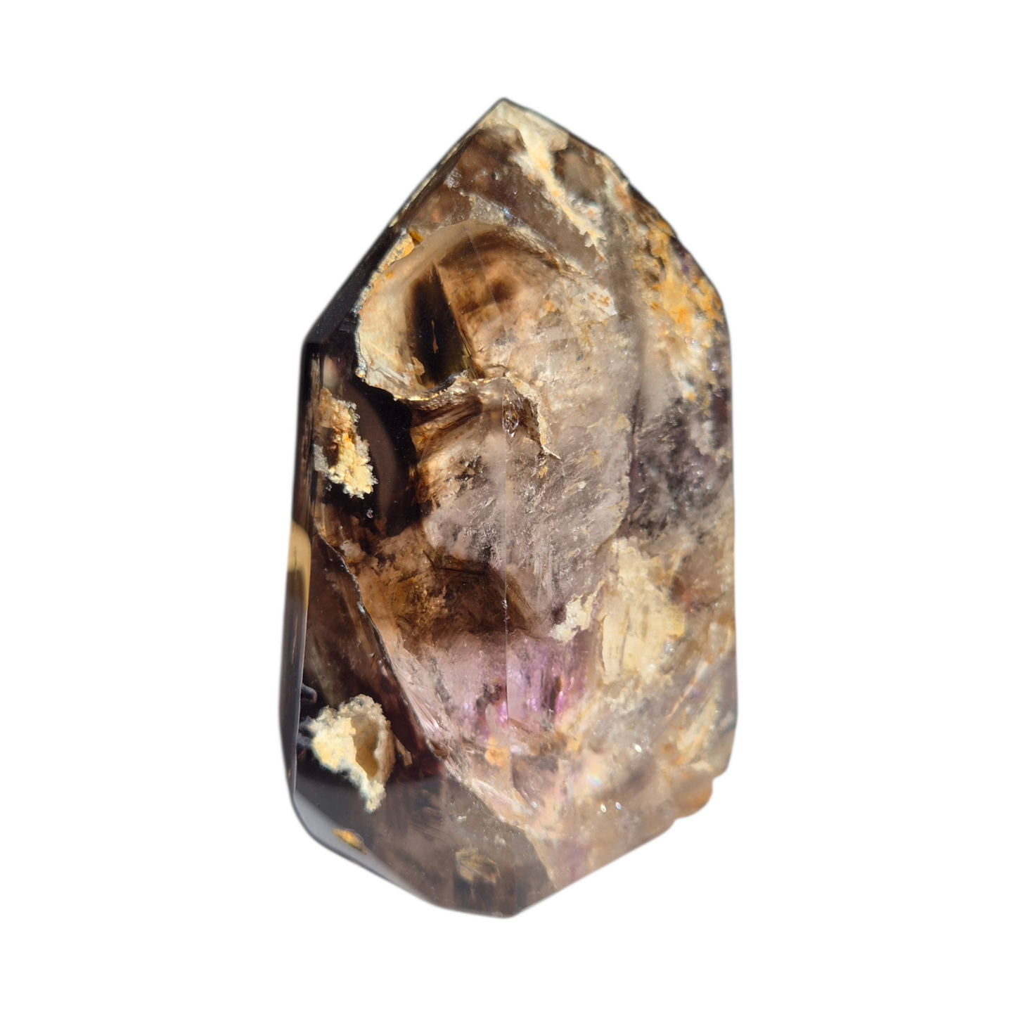 Crystals - Amethyst-Smoky Quartz Polished Generator/Tower