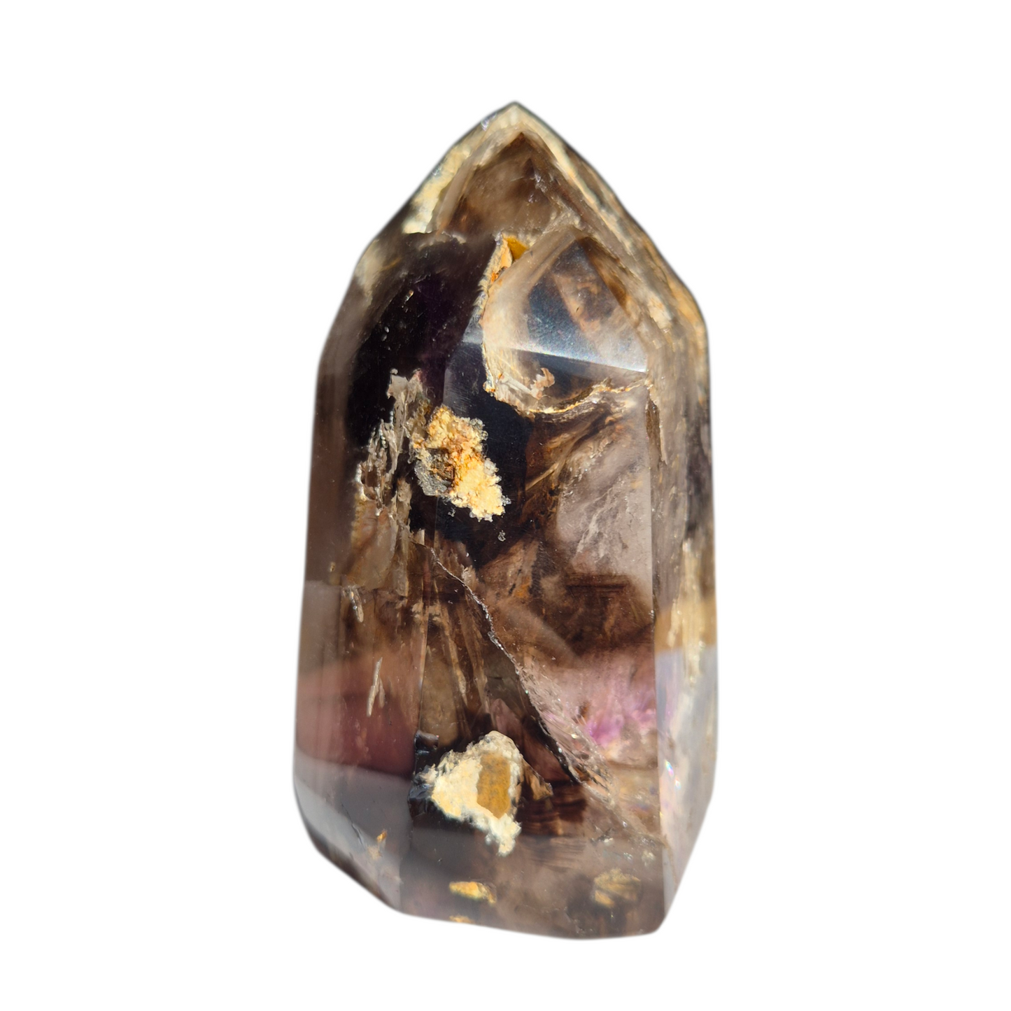 Crystals - Amethyst-Smoky Quartz Polished Generator/Tower
