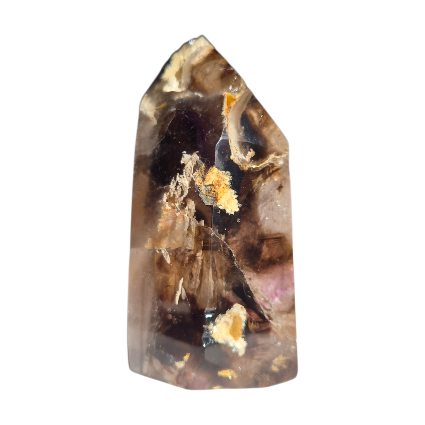 Crystals - Amethyst-Smoky Quartz Polished Generator/Tower