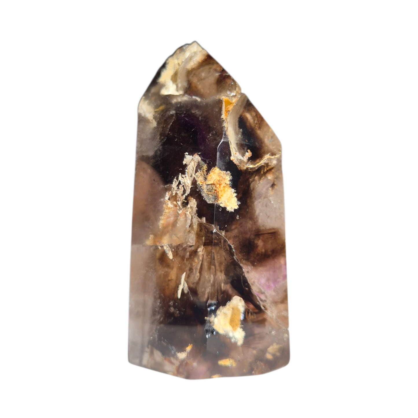 Crystals - Amethyst-Smoky Quartz Polished Generator/Tower