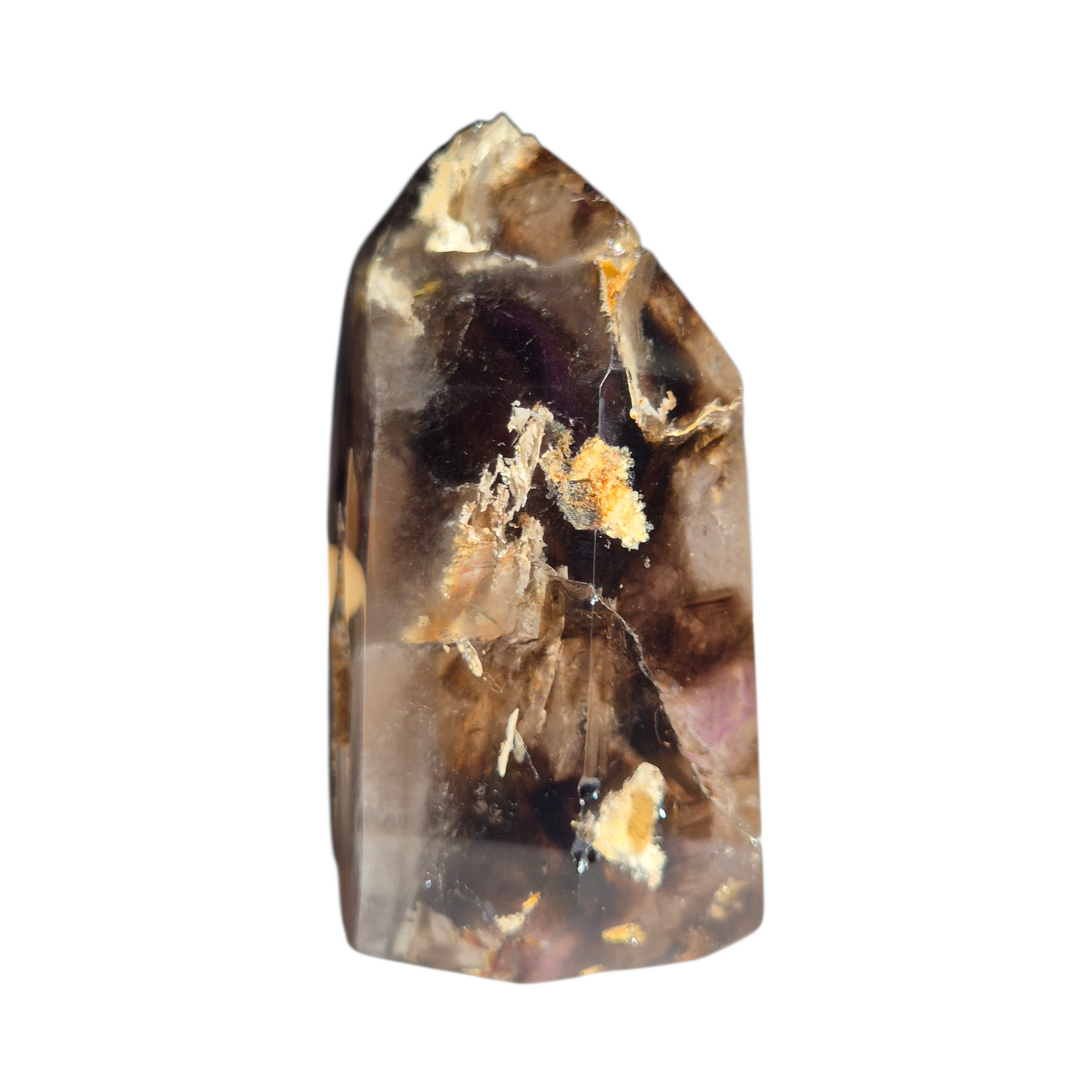Crystals - Amethyst-Smoky Quartz Polished Generator/Tower