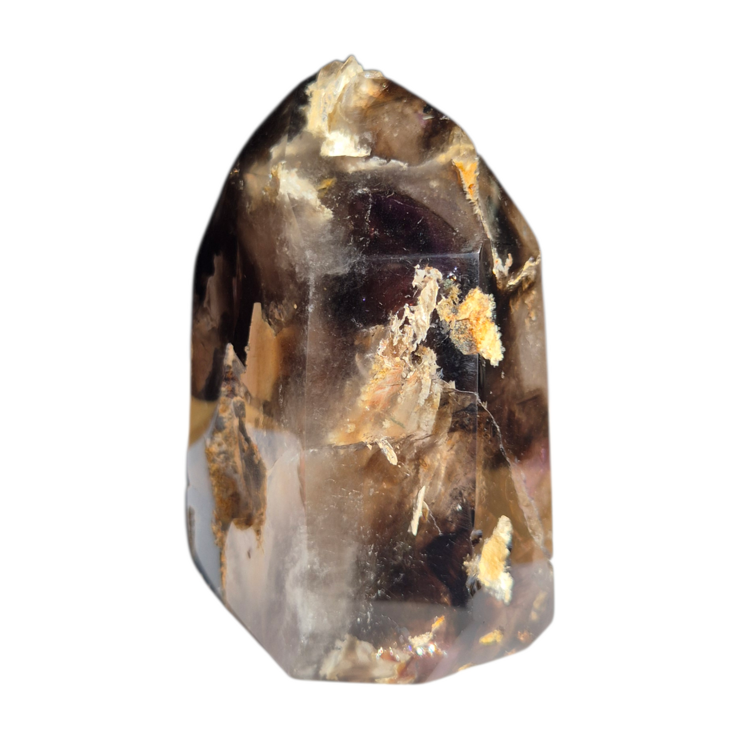 Crystals - Amethyst-Smoky Quartz Polished Generator/Tower