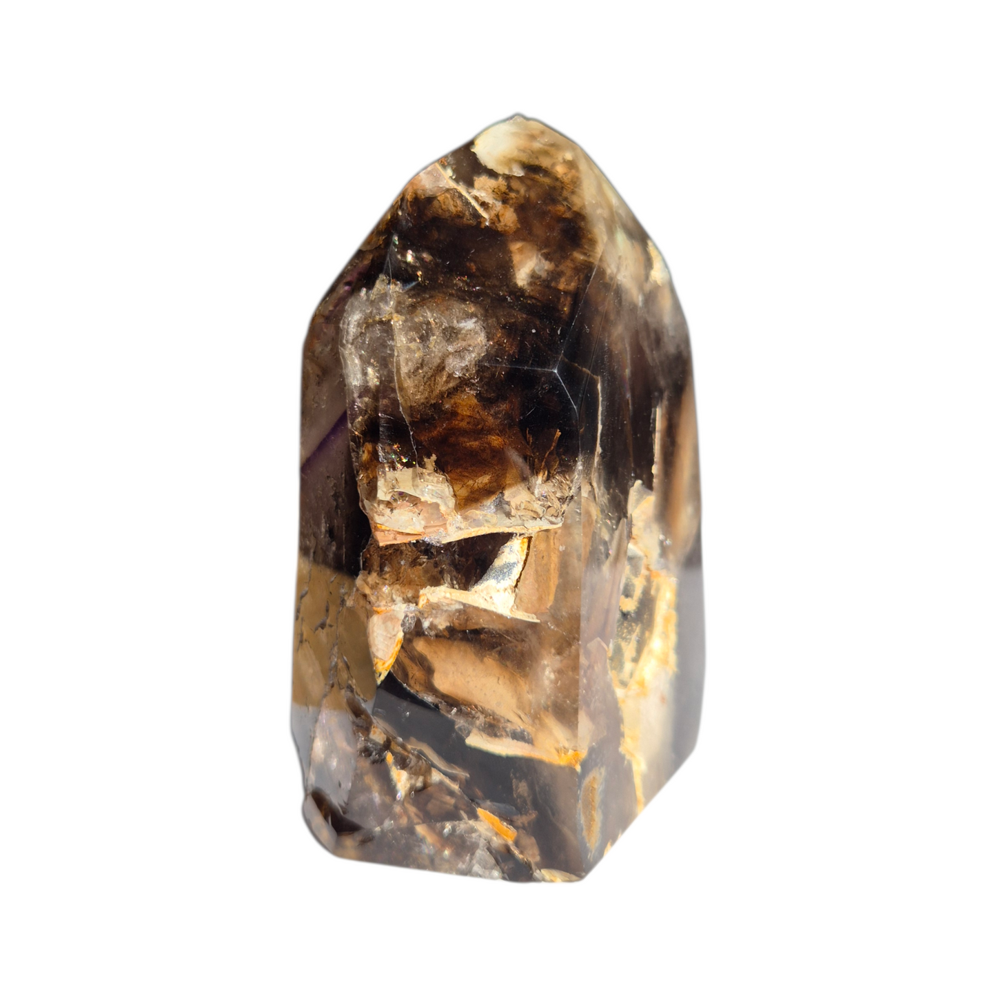 Crystals - Amethyst-Smoky Quartz Polished Generator/Tower