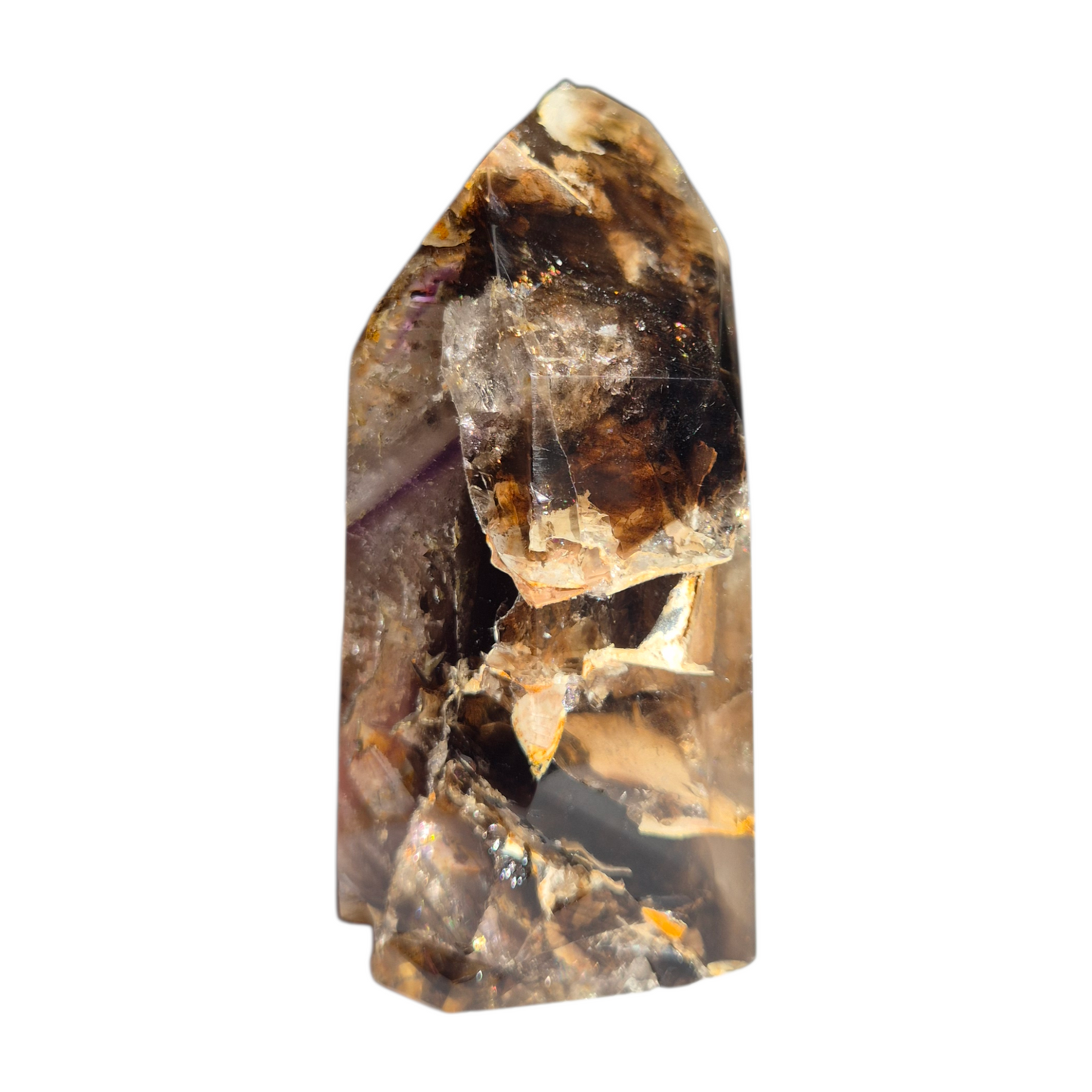 Crystals - Amethyst-Smoky Quartz Polished Generator/Tower