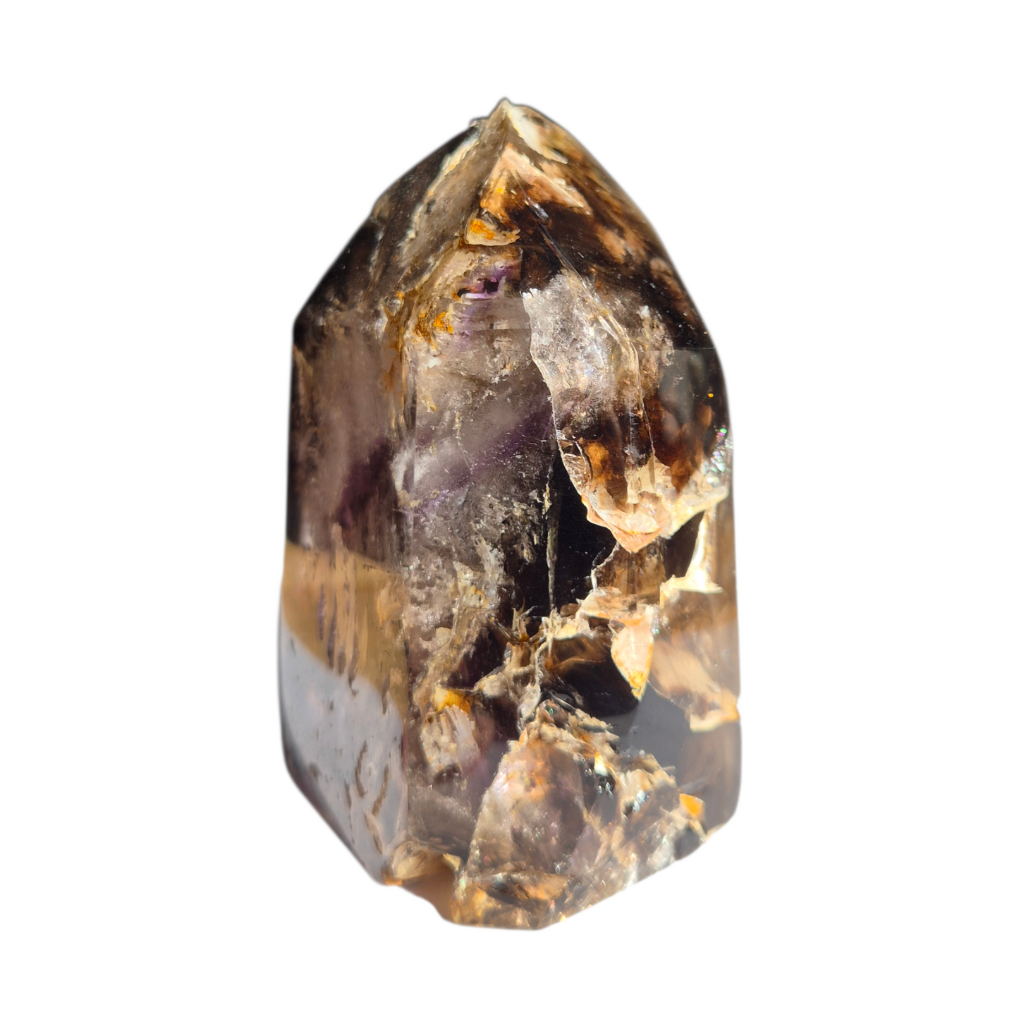 Crystals - Amethyst-Smoky Quartz Polished Generator/Tower