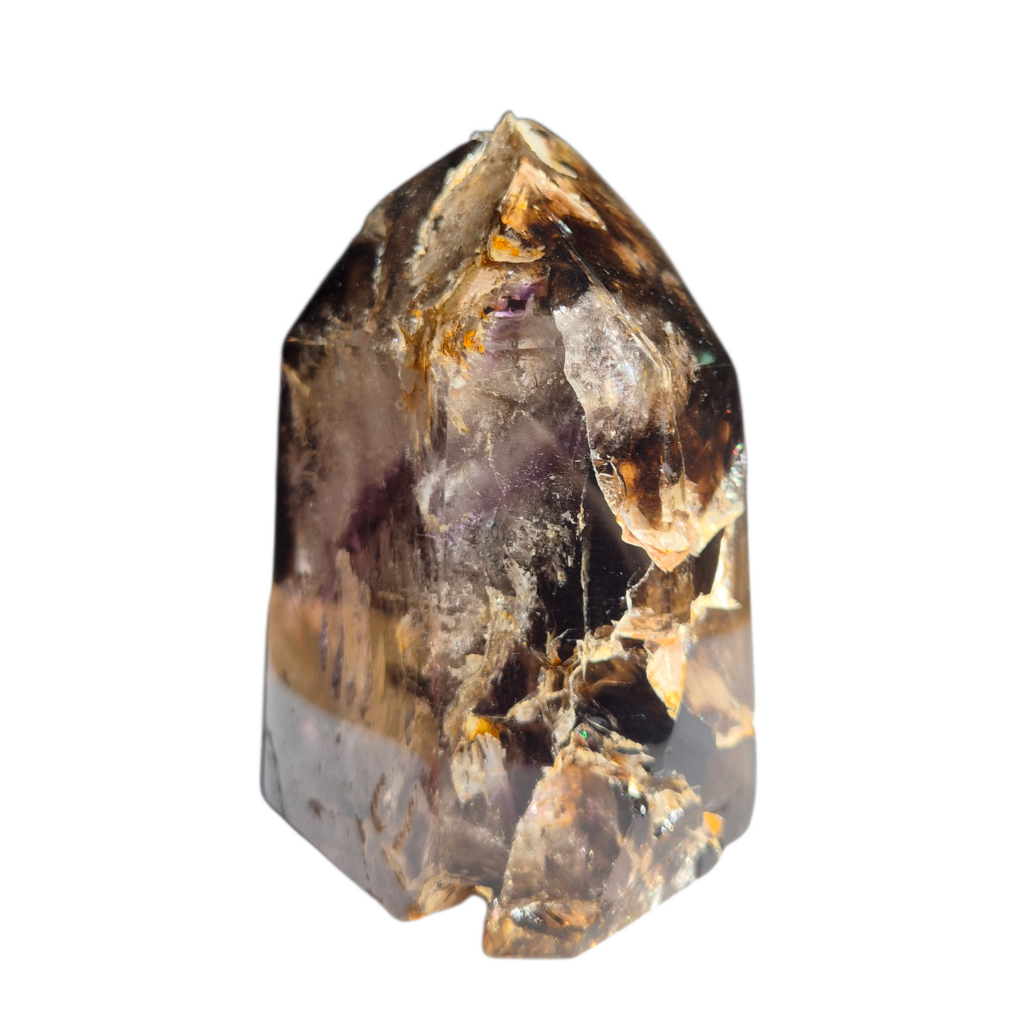 Crystals - Amethyst-Smoky Quartz Polished Generator/Tower
