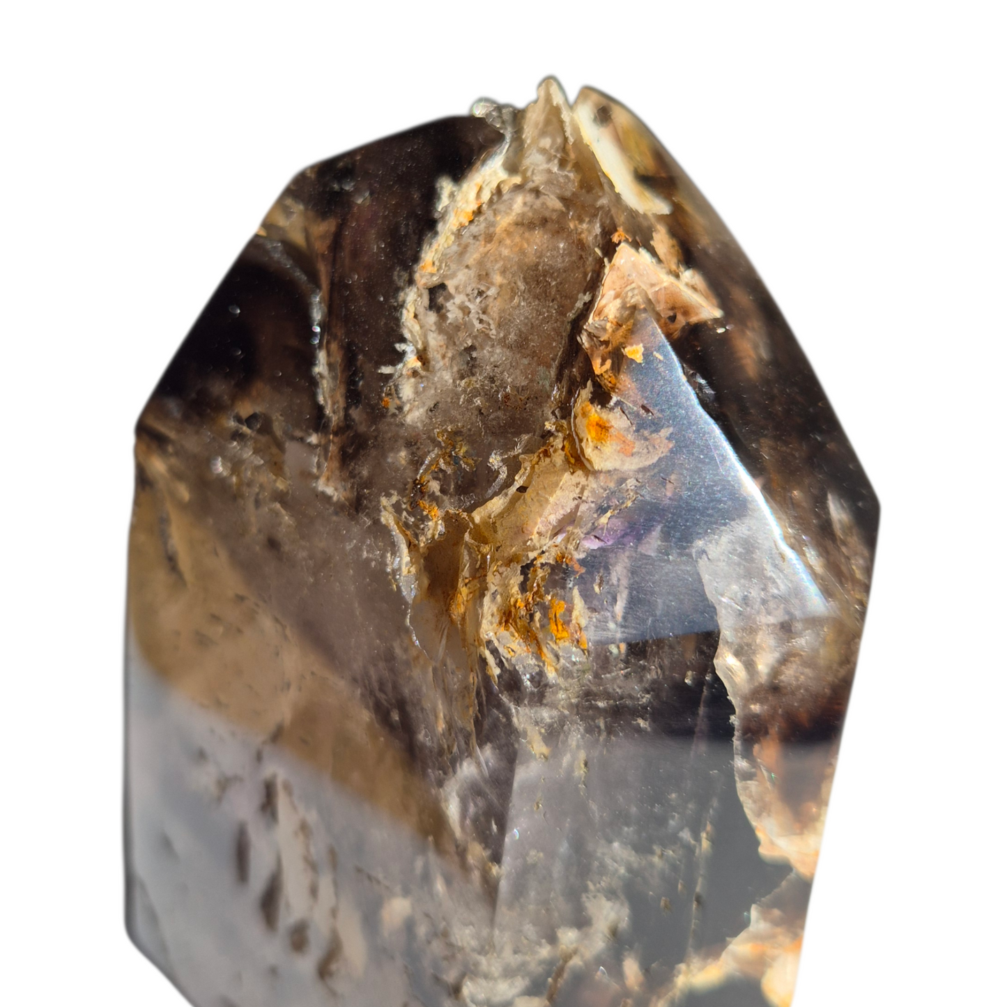 Crystals - Amethyst-Smoky Quartz Polished Generator/Tower