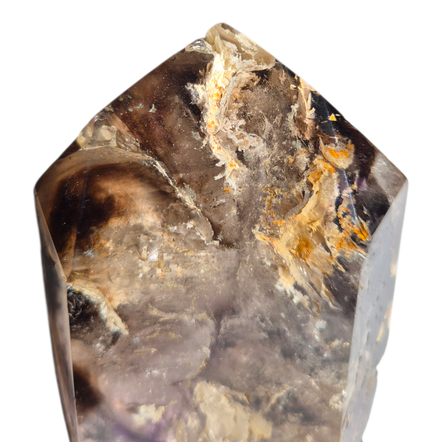 Crystals - Amethyst-Smoky Quartz Polished Generator/Tower