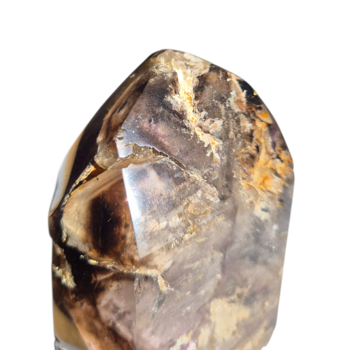 Crystals - Amethyst-Smoky Quartz Polished Generator/Tower
